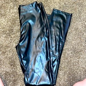 High waisted leather pants